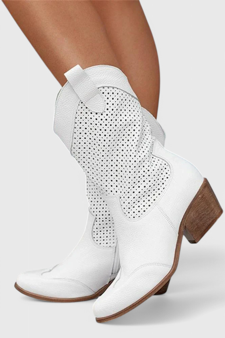 Women's Ankle Boots Cowboy Block Heel