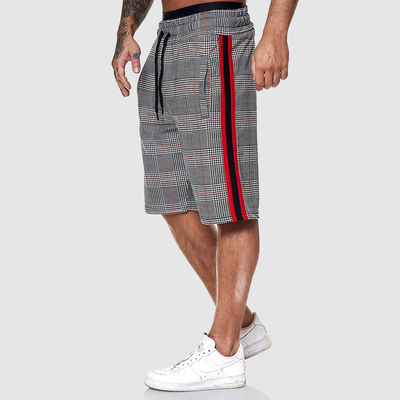 Men's Plaid Shorts Side Stripe - Vonnera