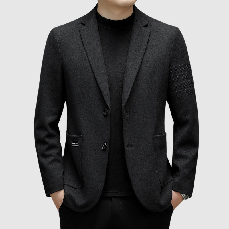 Roberto Russo Men's Elegant Jacket Wool Sophisticated Black