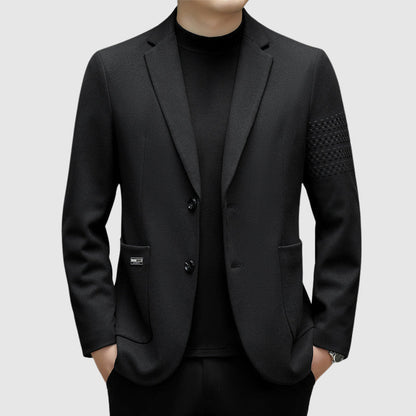 Roberto Russo Men's Elegant Jacket Wool Sophisticated Black