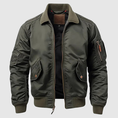 Men's Bomber Jacket Lightweight Nylon Urban Style Black - Vonnera