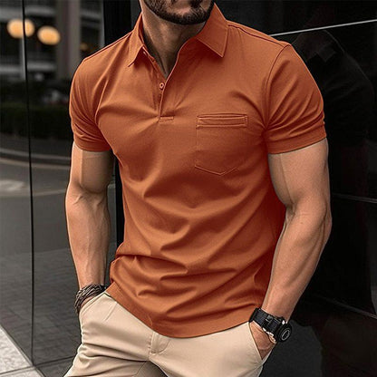 Men's Polo Shirt Cotton Short Sleeve Navy