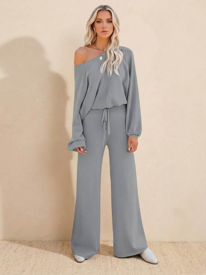 Women's Cropped Sweatshirt Lounge Set