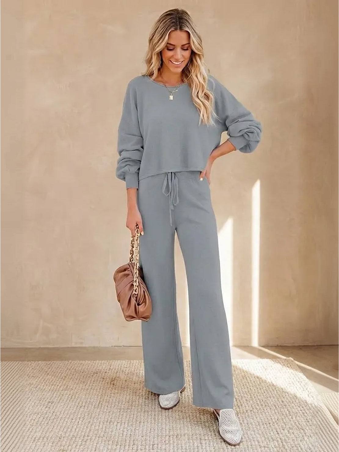 Women's Cropped Sweatshirt Lounge Set