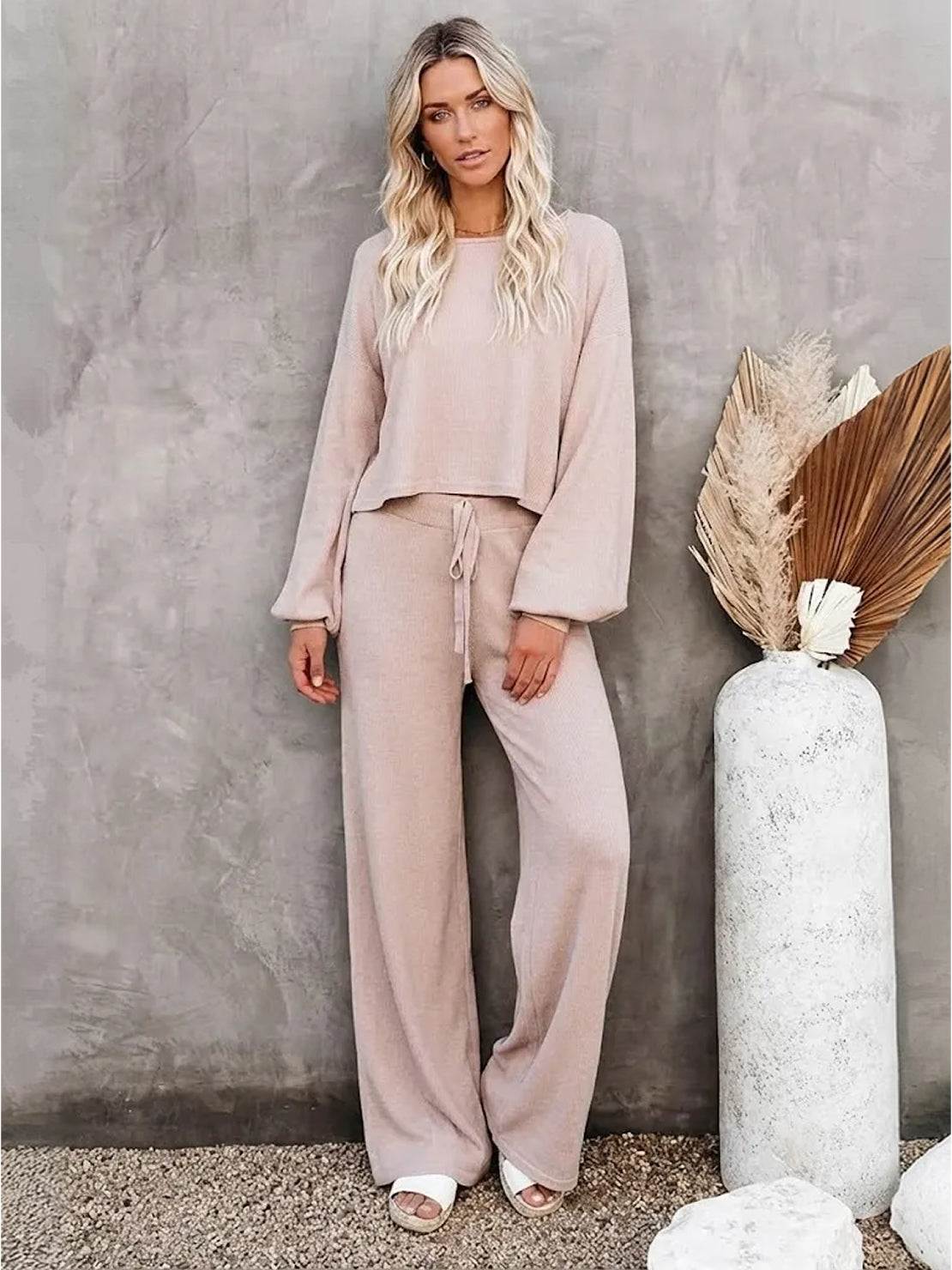 Women's Cropped Sweatshirt Lounge Set