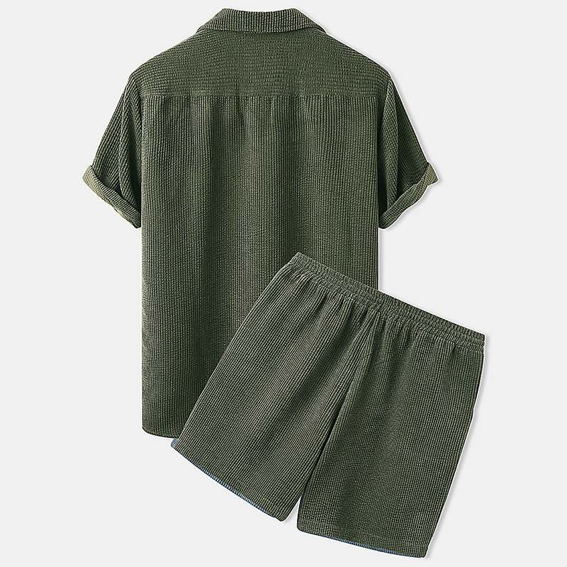 Men's Summer Ribbed Clothing Set Comfortable Warm Weather