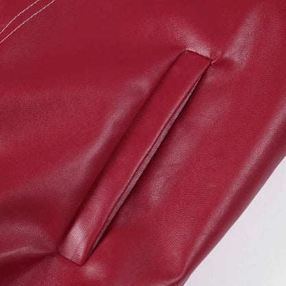 Women's Leather Jacket Durable Brown