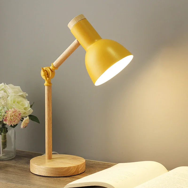 Solberg Wooden Table Lamp Adjustable