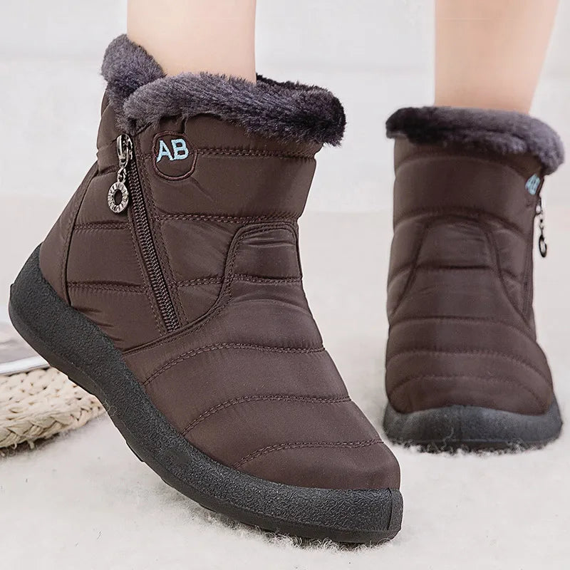 Women's Insulated Snow Boots Warm Waterproof Black