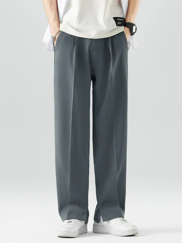 Men's Straight Leg Trousers Relaxed Fit Soft Fabric