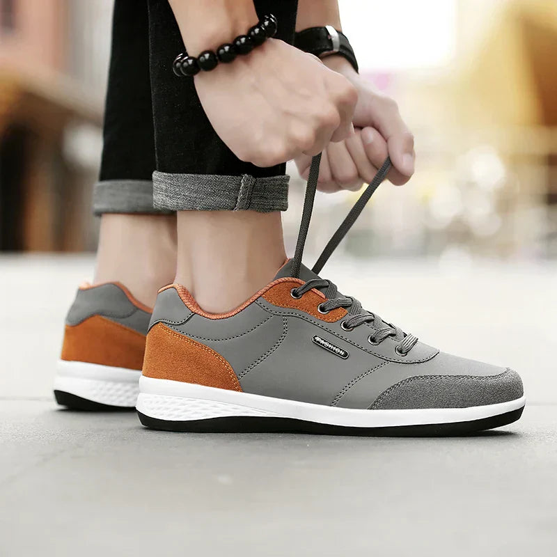 Men's Lace-Up Shoes Comfortable Leather Black - Vonnera