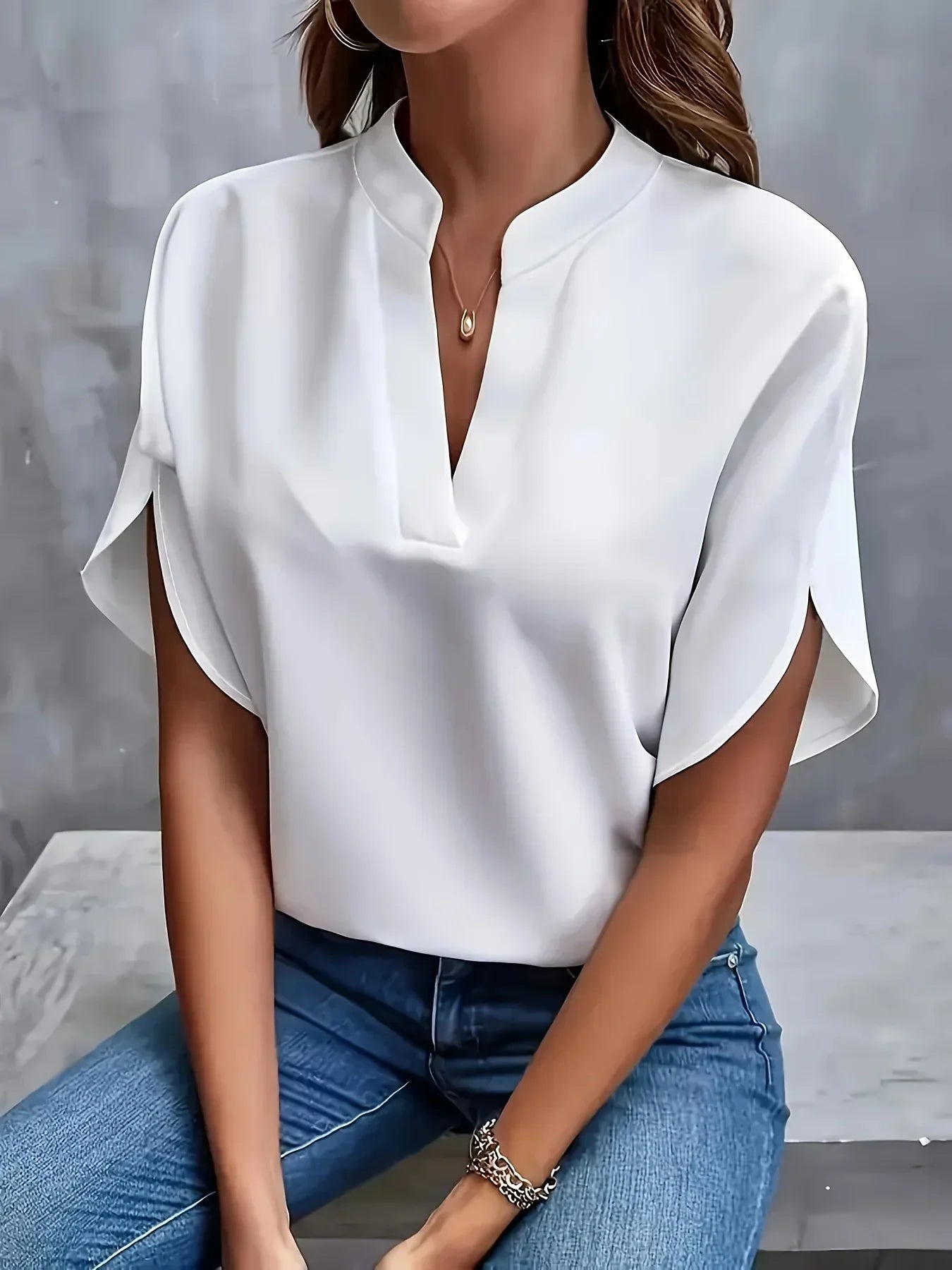 Women's V-Neck Blouse Tailored Design