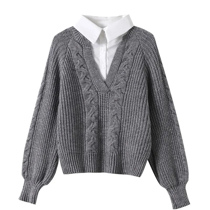 Cable Knit Sweater Pre Layered - Vonnera