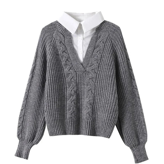 Cable Knit Sweater Pre Layered - Vonnera