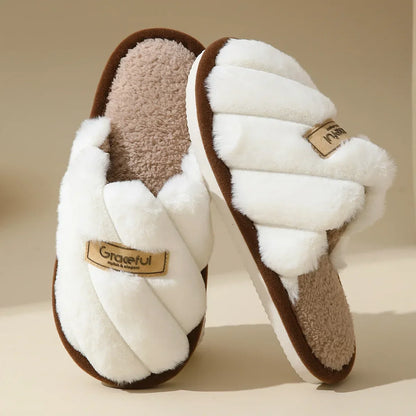 Women's Plush Slide Slippers Soft Cushioned Indoor Comfort