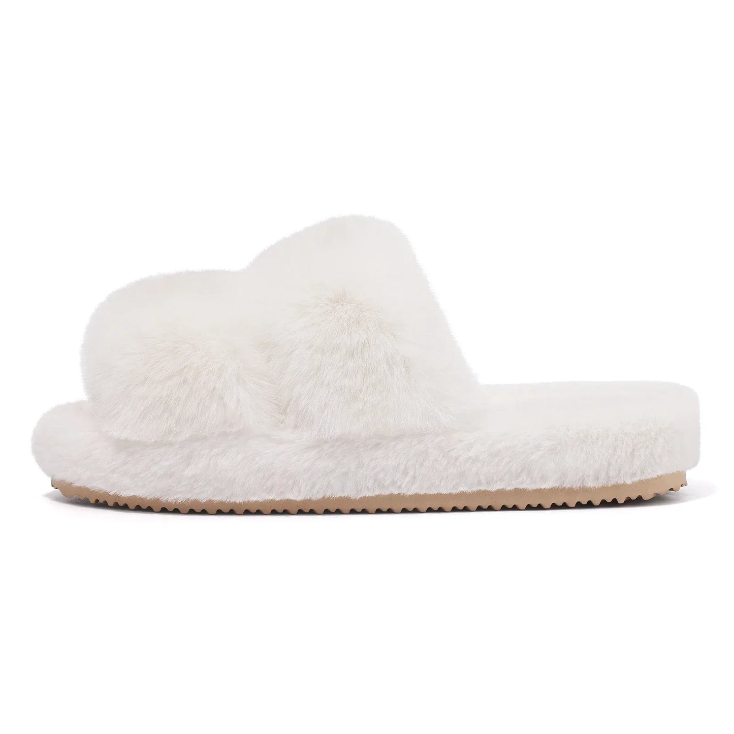 Women's Open Toe Slippers Plush Adjustable Soft Sole