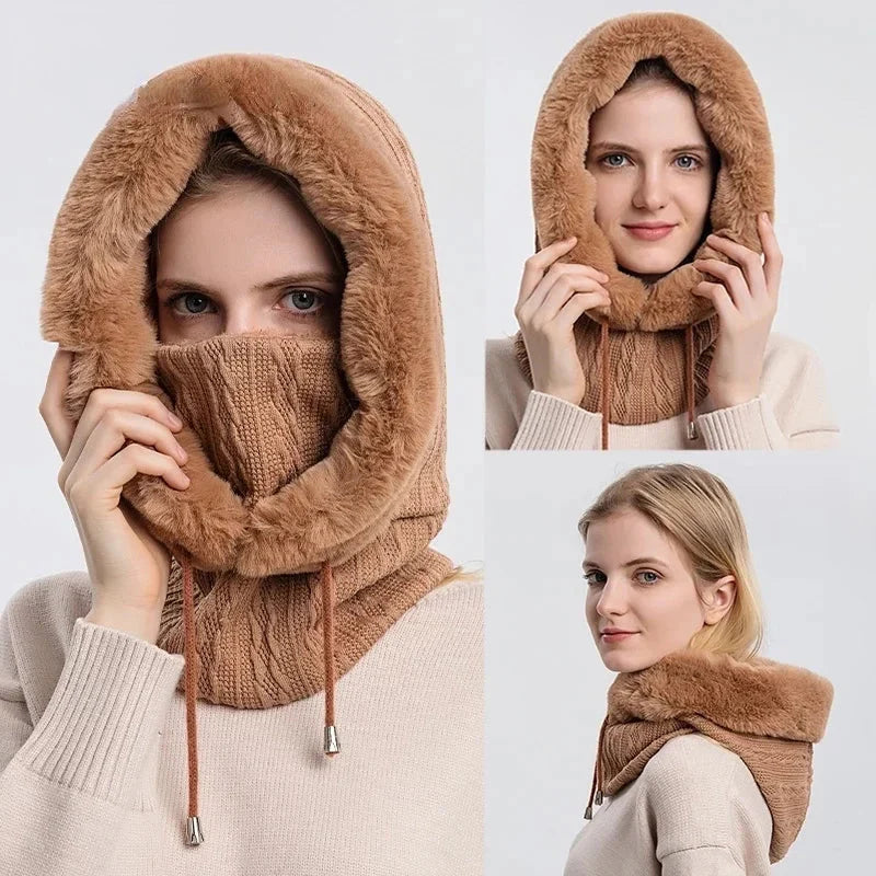 "Polar Embrace" Knitted Hood Caliboot