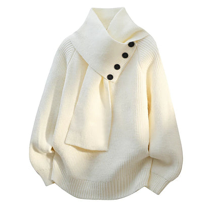 Women's Cozy Sweater Scarf Neck Soft - Vonnera