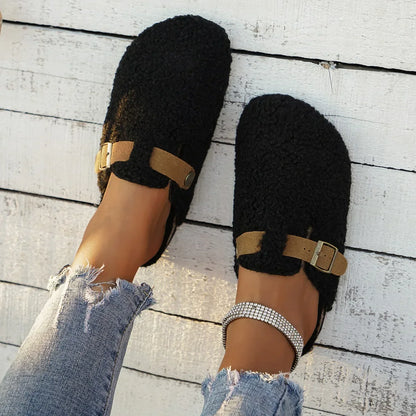 Women's Slip-On Slippers Soft Comfort Buckle Detail