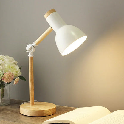 Solberg Wooden Table Lamp Adjustable