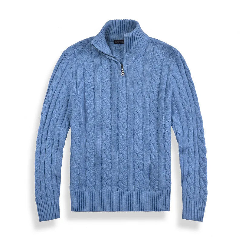Men's Half Zip Sweater Wool Classic