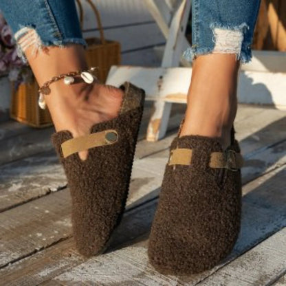 Women's Slip-On Slippers Soft Comfort Buckle Detail