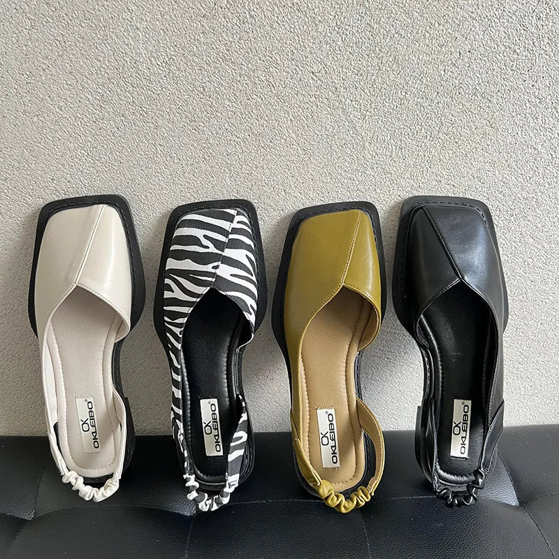 Women's Slingback Sandals Square Toe