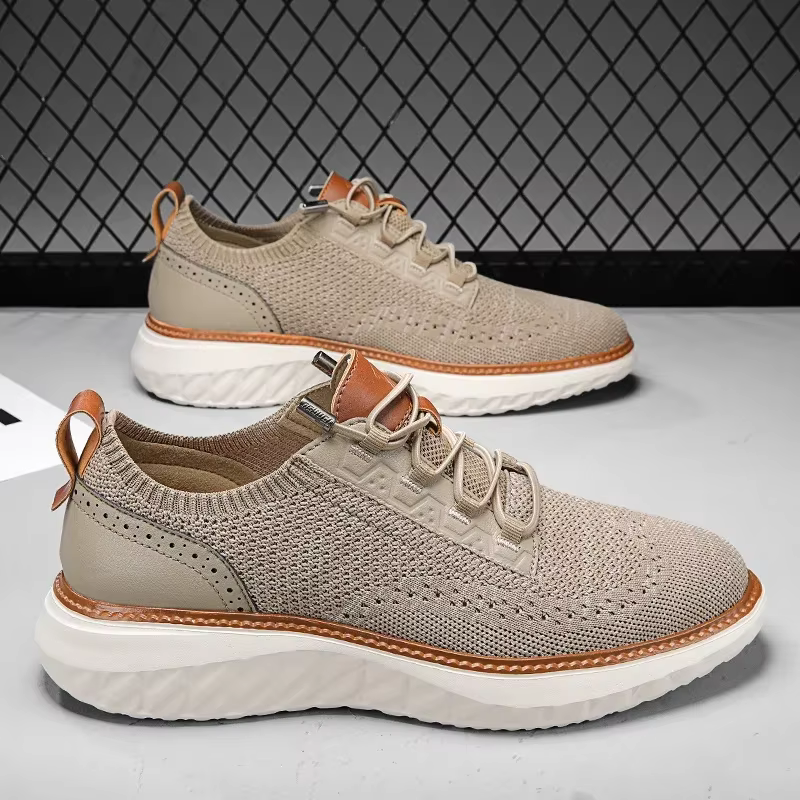 Men's Lace-Up Sneakers Panel Detail