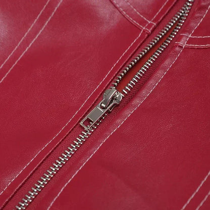 Women's Leather Jacket Durable Brown