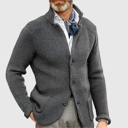 Men's Button Front Cardigan Stand Collar