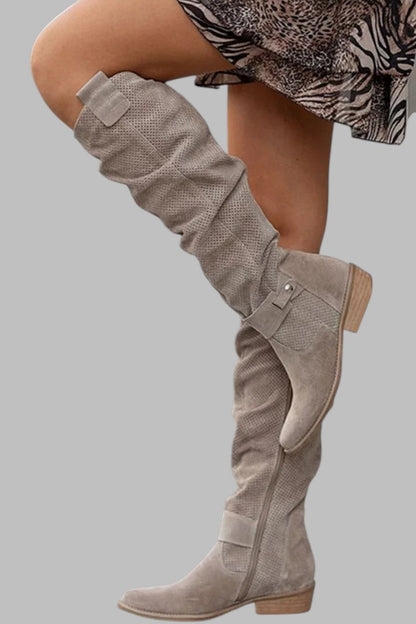 Women's Knee High Square Heel Boots - Vonnera