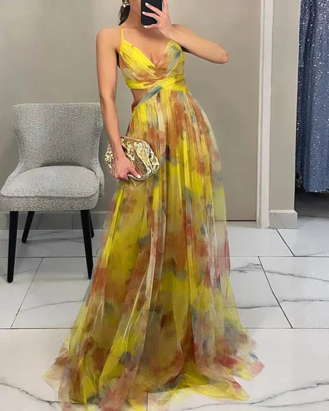 Women's Floral Maxi Dress Elegant