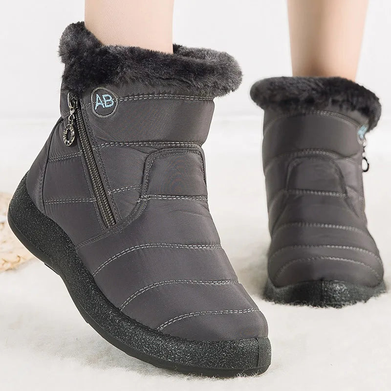 Women's Insulated Snow Boots Warm Waterproof Black