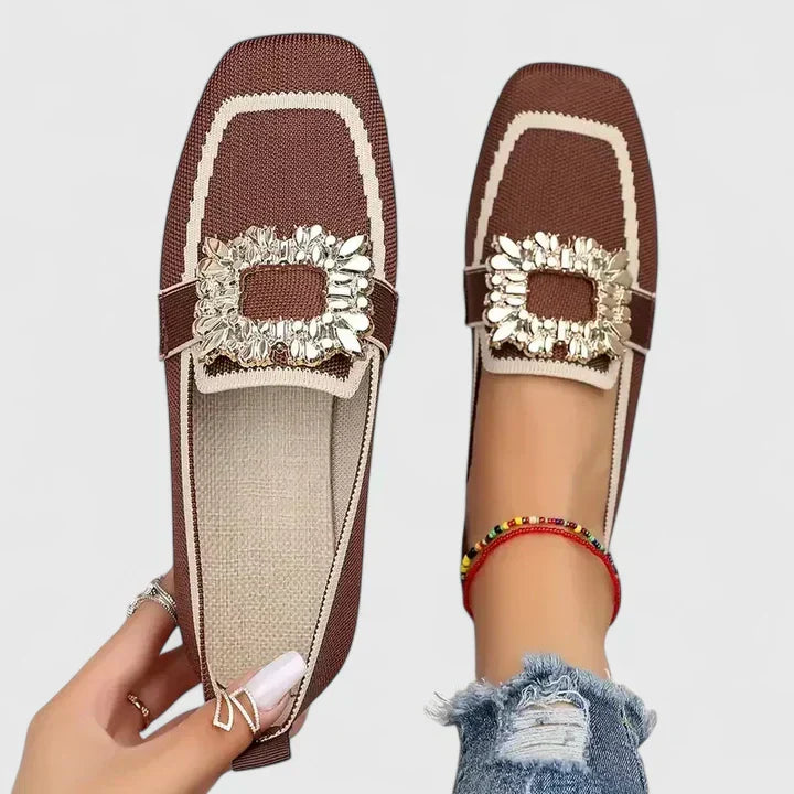 Women's Square-Toe Loafers Detail Front