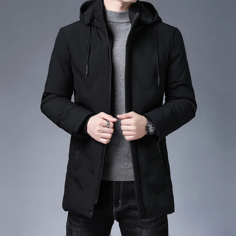Men's Hooded Parkas Jacket Thick Waterproof Winter Coat - Vonnera
