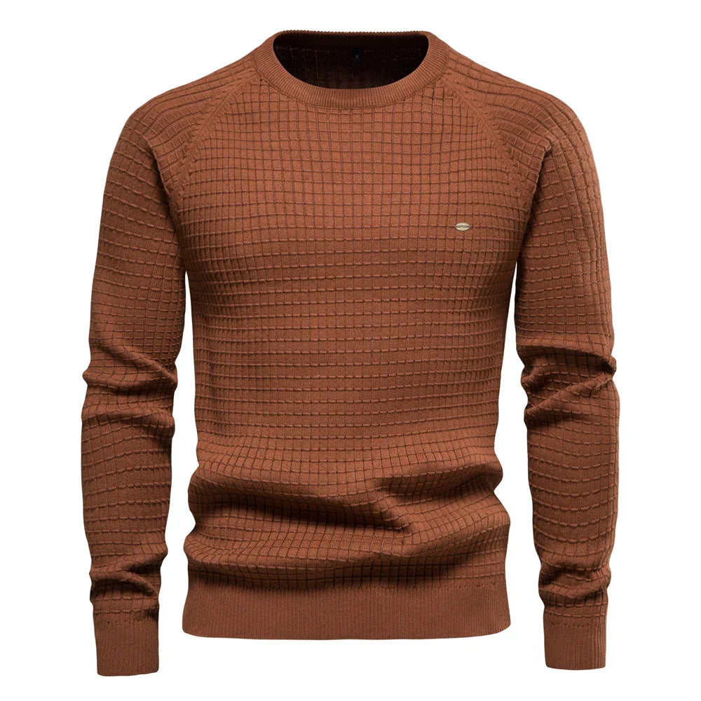 Men's Grid Pattern Sweater