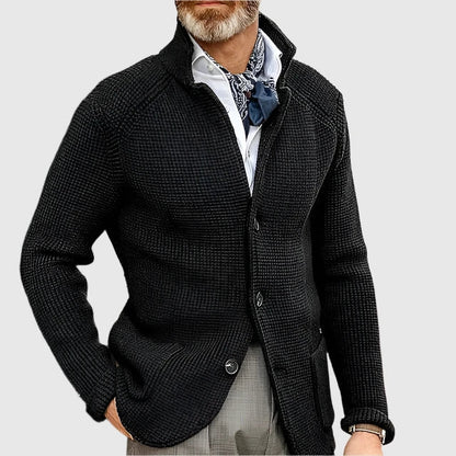 Men's Button Front Cardigan Stand Collar