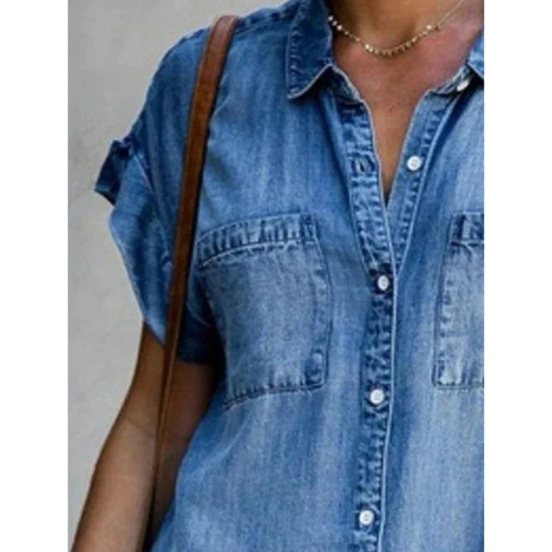 Regency Women's Denim Button Down Shirt Dress