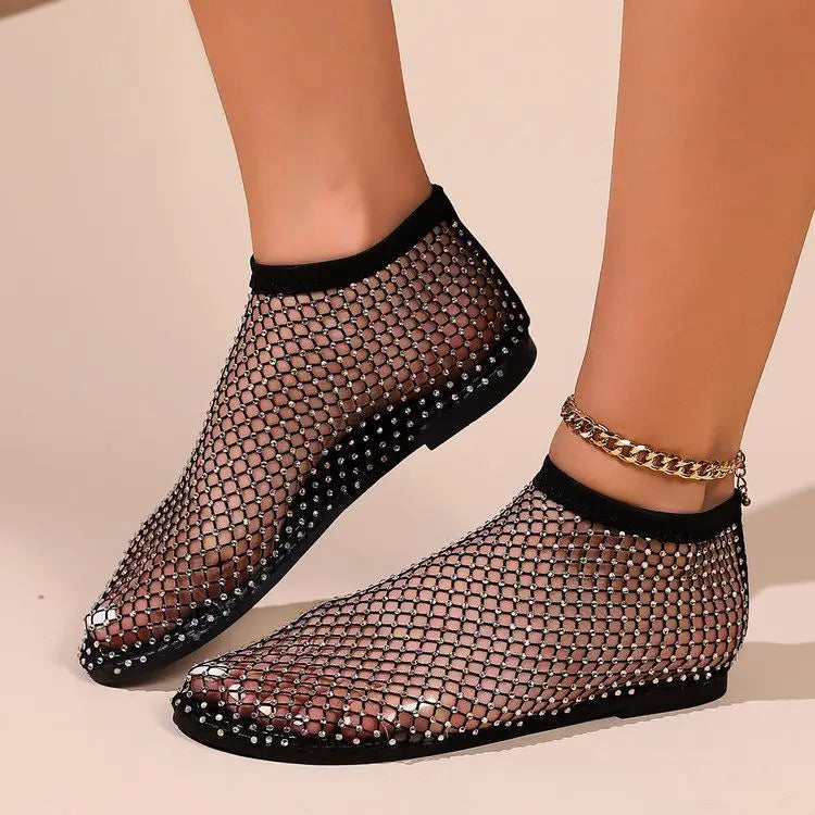 Women's Rhinestone Midnight Blue Flats