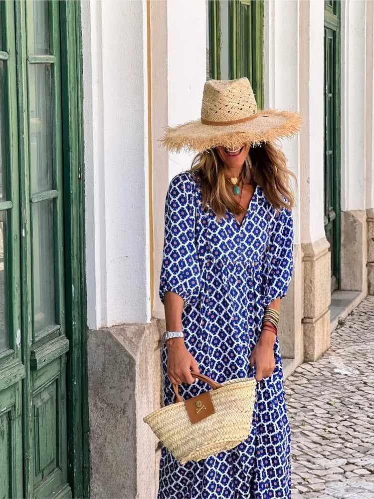 Women's Boho Floral Maxi Dress