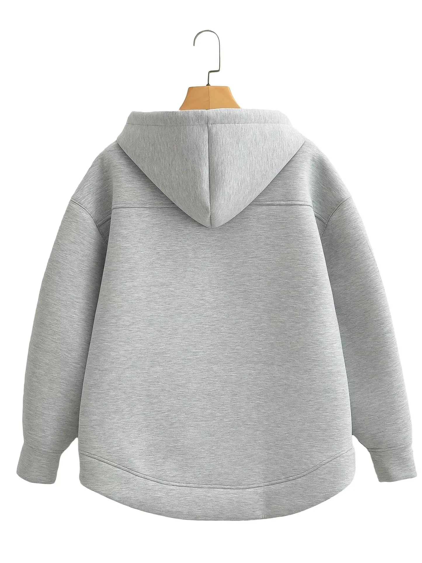 Women's Oversized Zip Hoodie Cotton Casual Black