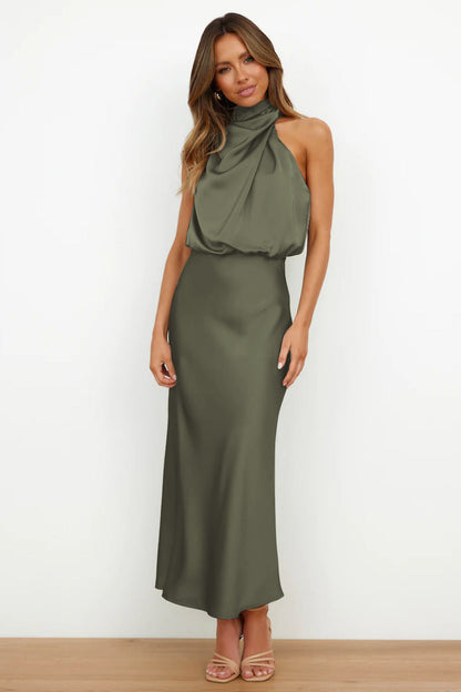 Women's Halter Neck Maxi Evening Dress