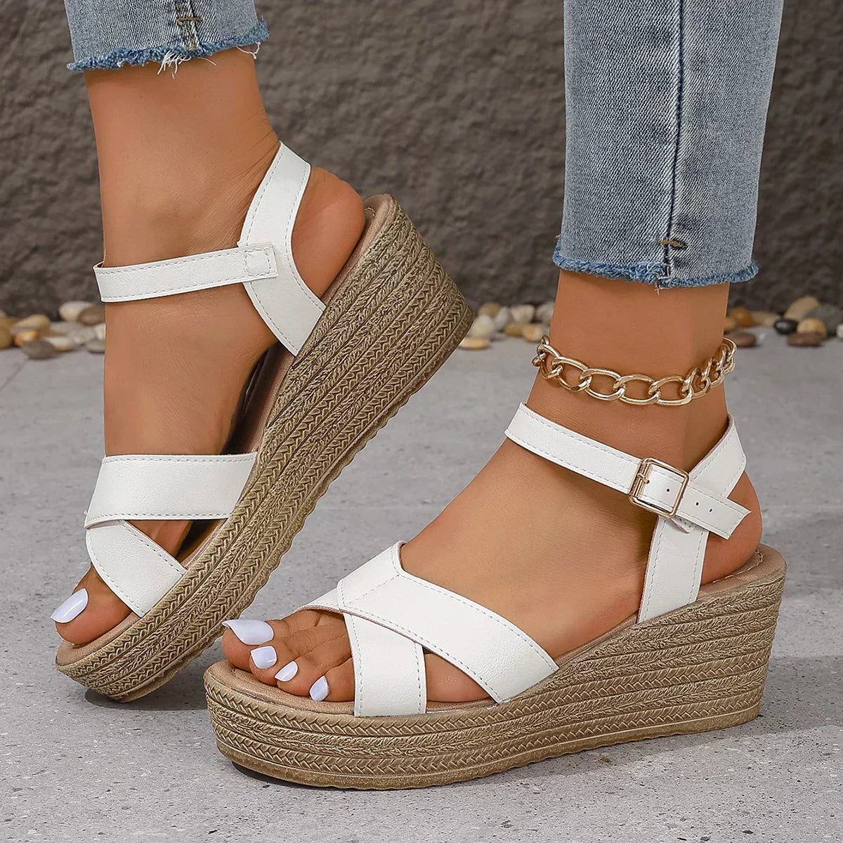 Women's Wedge Sandals Brown