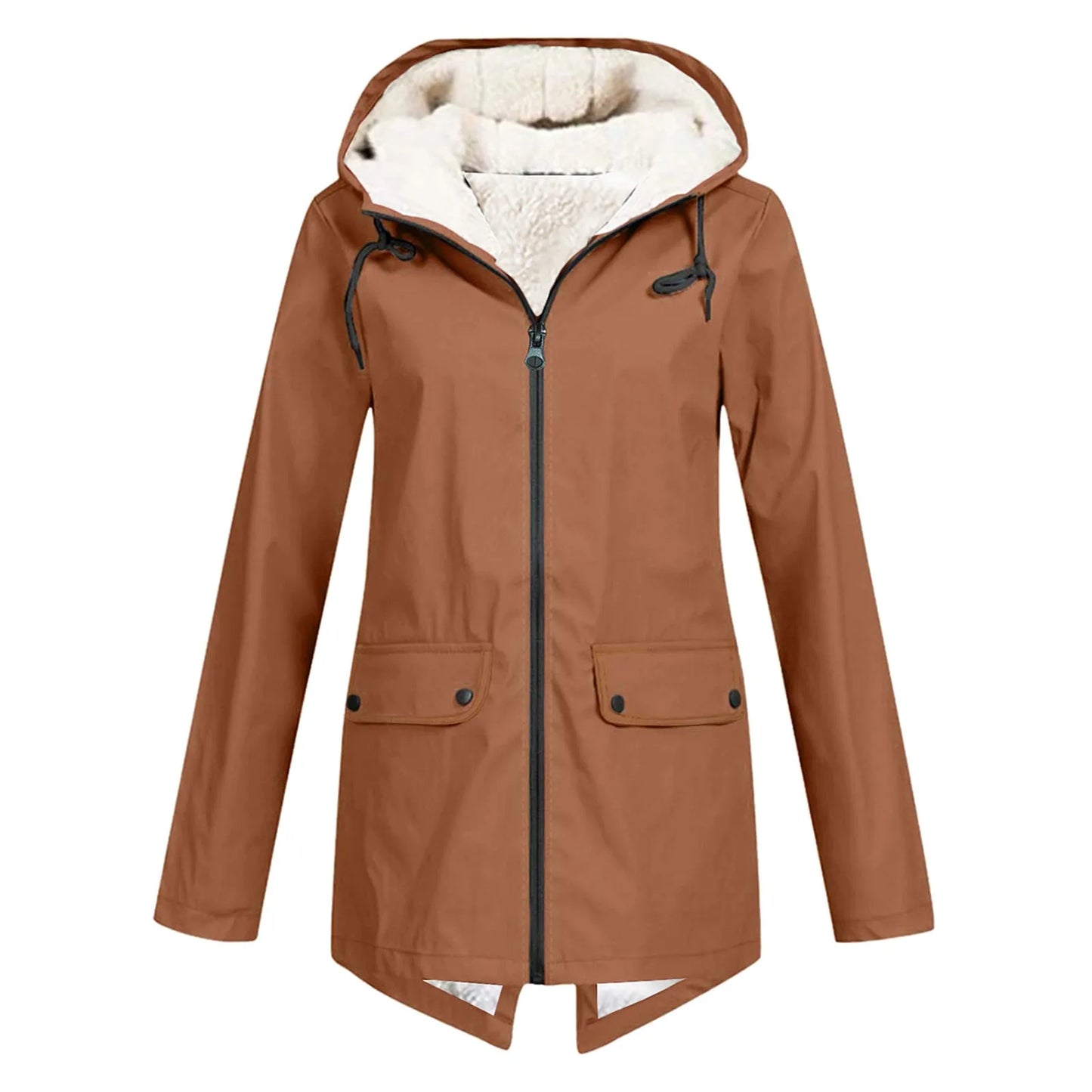 Women's Waterproof Trench Coat With Hood - Vonnera