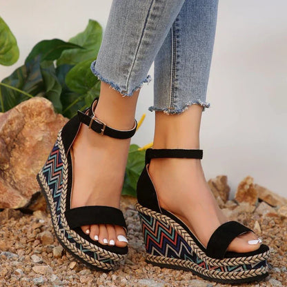 Women's Wedge Sandals Cushioned Wide Fit