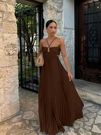 Irene Women's Pleated Maxi Dress