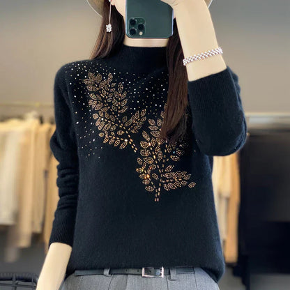 Women's Leaf Embellished Sweater