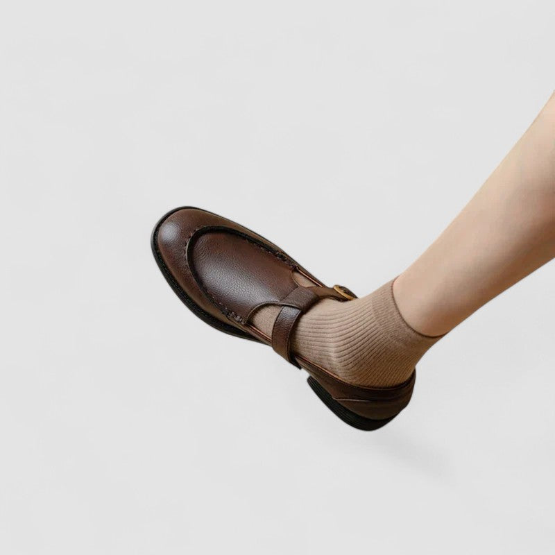 Women's Mary Jane Square-Toe Buckle Strap Shoes