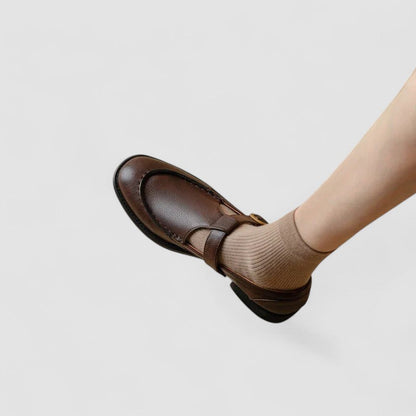Women's Mary Jane Square-Toe Buckle Strap Shoes