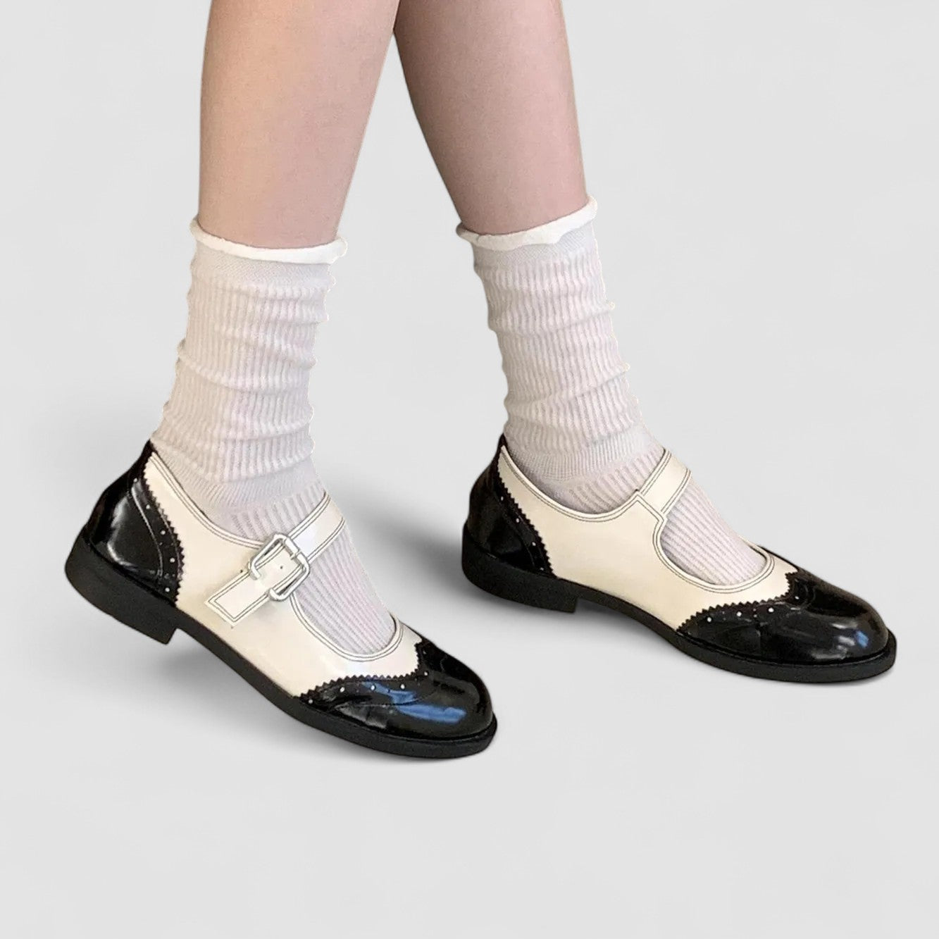 Women's Mary Jane Shoes Two-Tone Upper